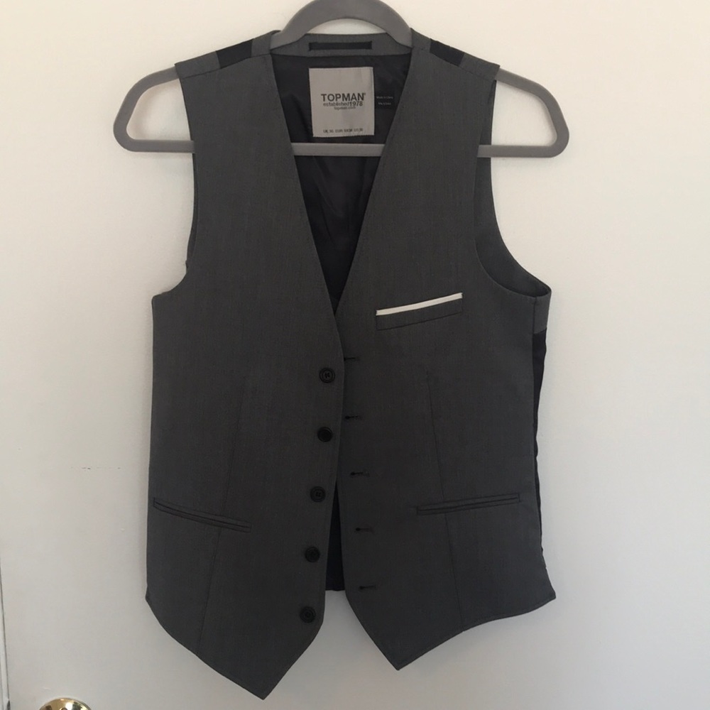 TopMan gray dress vest